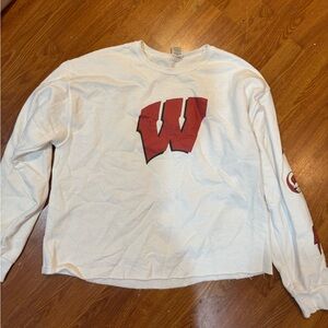 Jerzees White Wisconsin Sweatshirt